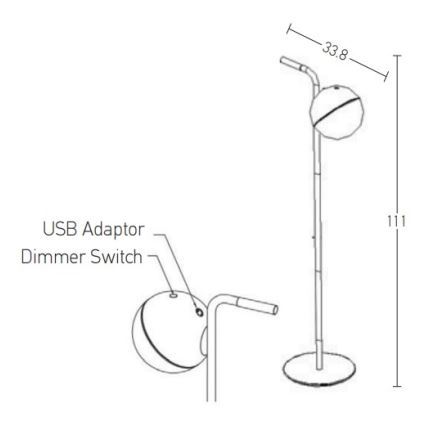 Zambelis E232 - Λάμπα dimming LED εξωτερικού χώρου LED/1,5W/5V IP54 μαύρο