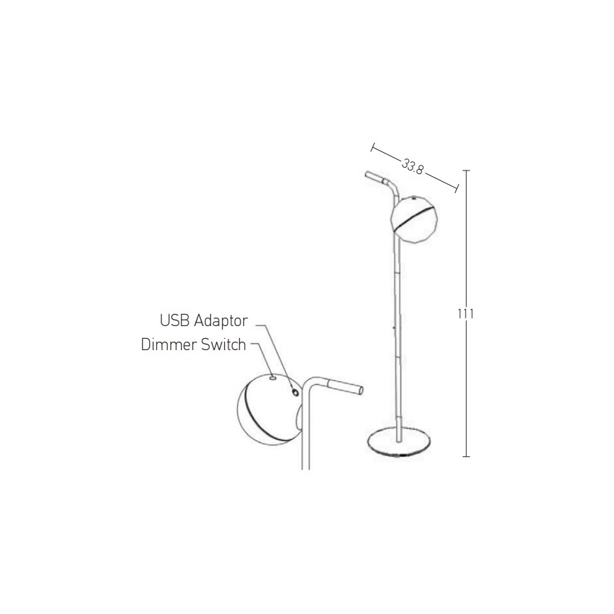 Zambelis E232 - Λάμπα dimming LED εξωτερικού χώρου LED/1,5W/5V IP54 μαύρο