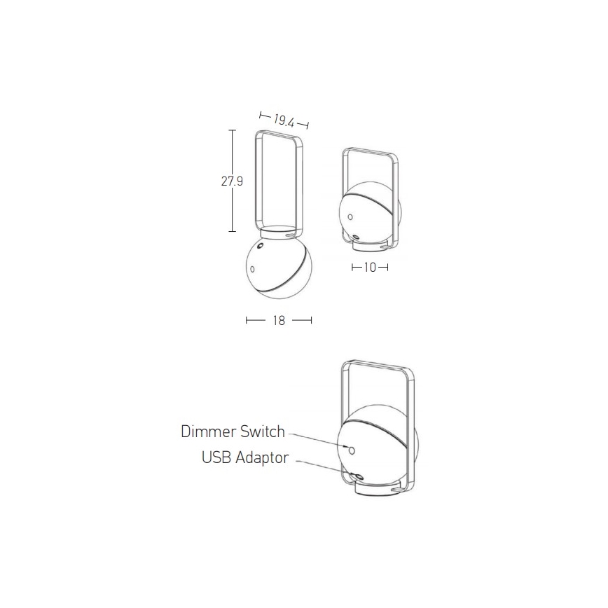 Zambelis E234 - Λάμπα dimming LED εξωτερικού χώρου LED/1,5W/3,7V 2600 mAh IP44 λευκό