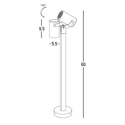 Zambelis E325 - Λάμπα εξωτερικού χώρου 1xGU10/15W/230V IP54 ανθρακί