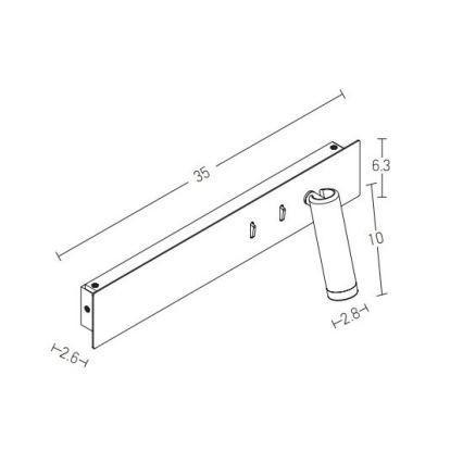 Zambelis H52 - Φωτιστικό τοίχου LED LED/3W + LED/10W/230V λευκό