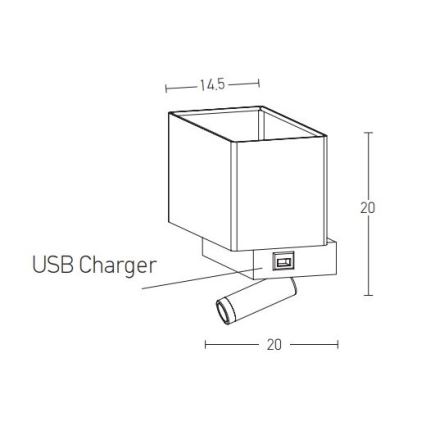 Zambelis H59 - Λάμπα τοίχου LED LED/3W + 1xE27/40W/230V μαύρο