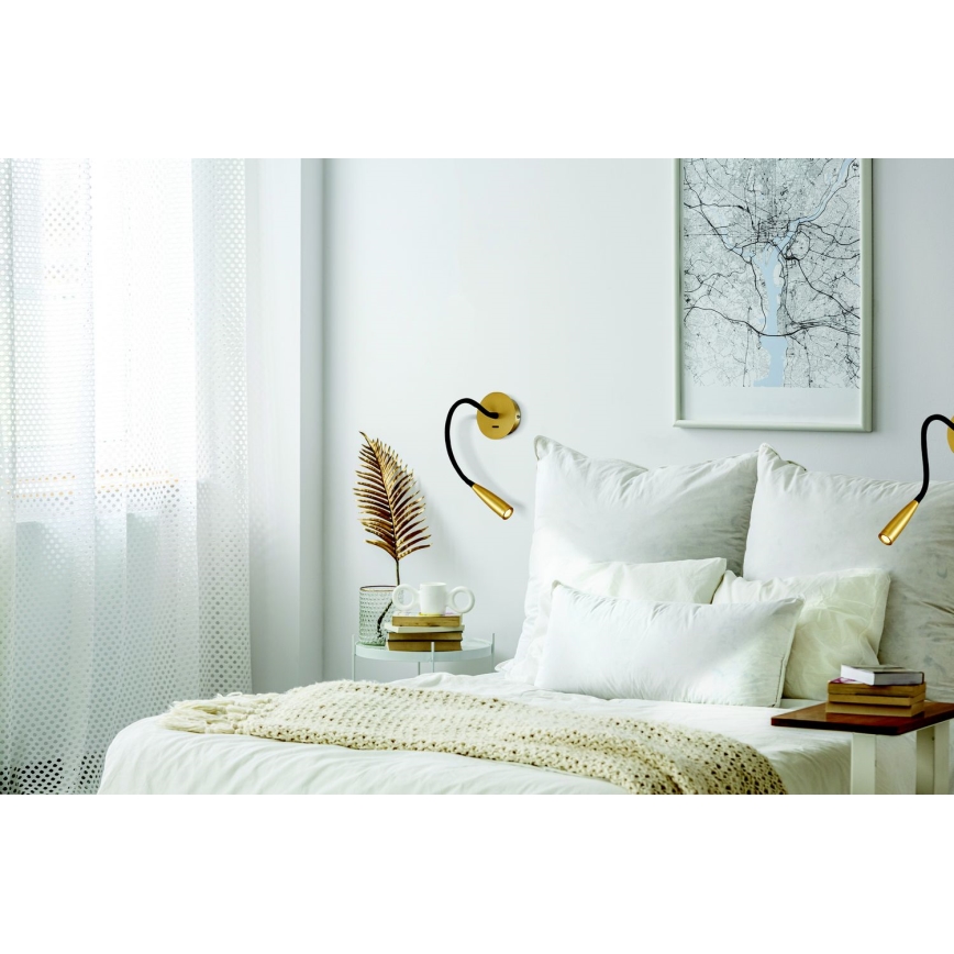 Zambelis H63 - Ευέλικτο φωτιστικό LED LED/3W/230V ορείχαλκος