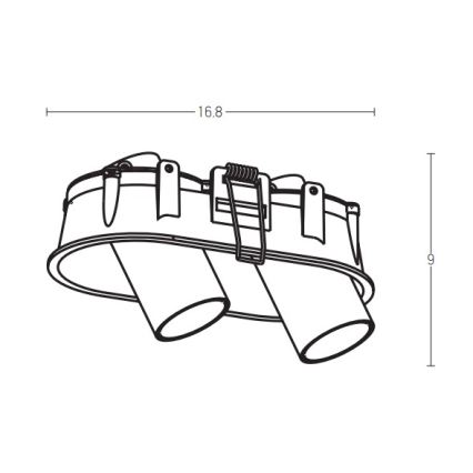 Zambelis Z11207-W - LED Χωνευτό φωτιστικό σποτ 2xLED/7W/230V CRI90 λευκό