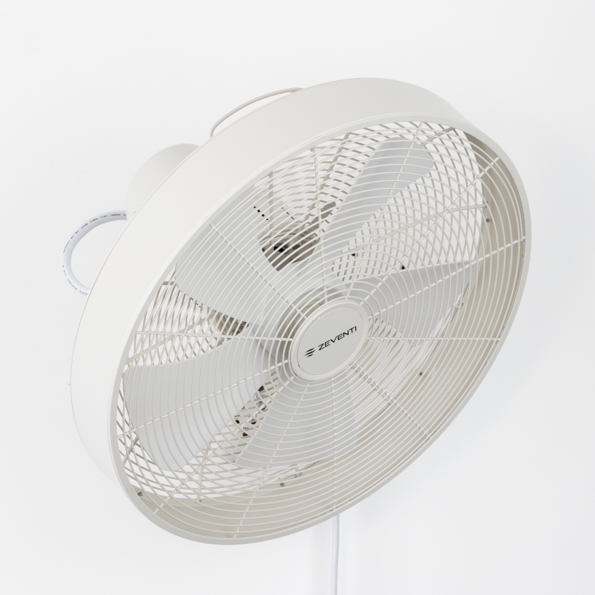 ZEVENTI - Ανεμιστήρας τοίχου FREEZE 50W/230V διάμ. 45 cm σε λευκό + τηλεχειριστήριο