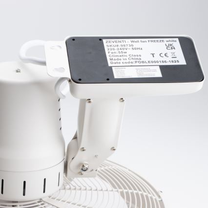 ZEVENTI - Ανεμιστήρας τοίχου FREEZE 50W/230V διάμ. 45 cm σε λευκό + τηλεχειριστήριο