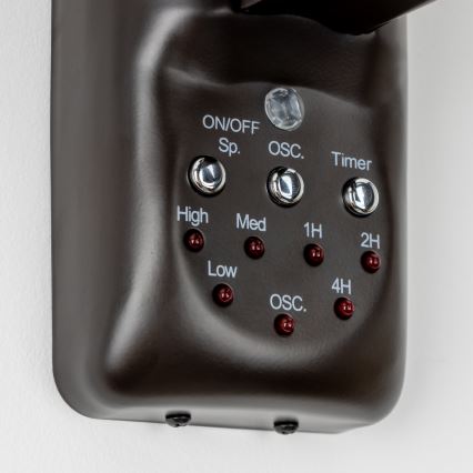 ZEVENTI - Ανεμιστήρας τοίχου FREEZE 50W/230V διάμετρος 40 cm μαύρο/καφέ + τηλεχειριστήριο