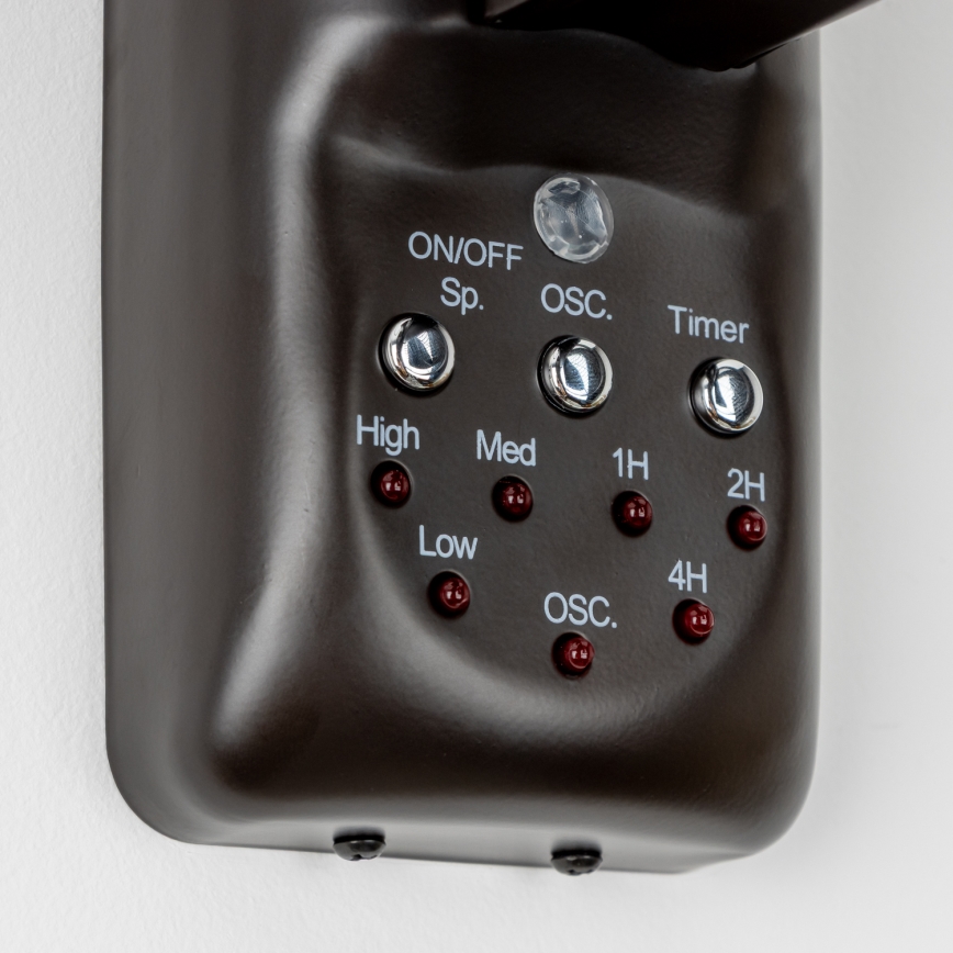 ZEVENTI - Ανεμιστήρας τοίχου FREEZE 50W/230V διάμετρος 40 cm μαύρο/καφέ + τηλεχειριστήριο