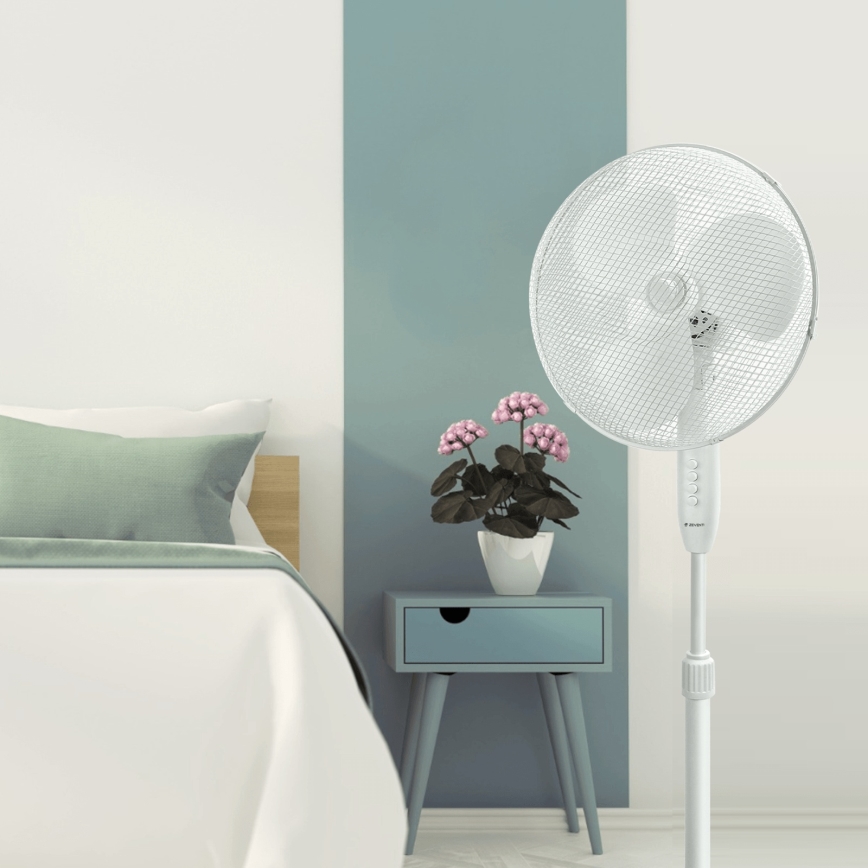 ZEVENTI - Επιδαπέδιος ανεμιστήρας FLOW 45W/230V 120 cm λευκός
