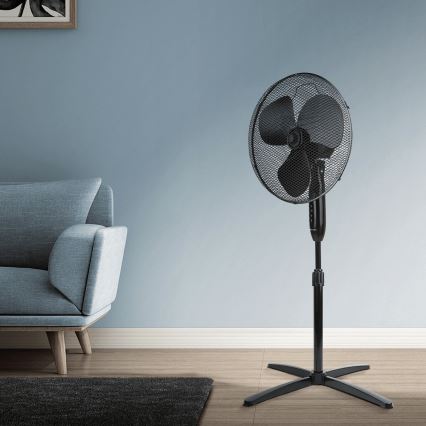 ZEVENTI - Ανεμιστήρας δαπέδου 40W/230V, διάμετρος 40 εκ., μαύρος
