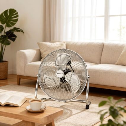 ZEVENTI - Επιδαπέδιος ανεμιστήρας FLOW 100W/230V Ø 54 cm γυαλιστερό χρώμιο