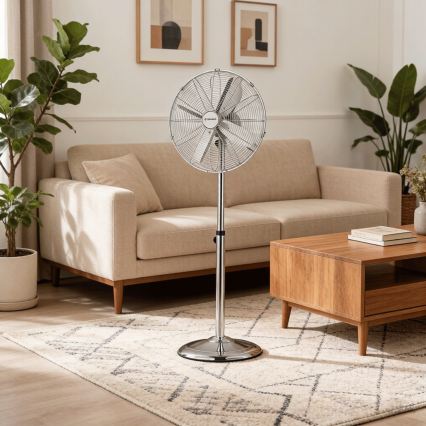 ZEVENTI - Ανεμιστήρας δαπέδου FLOW 50W/230V διάμ. 45 cm γυαλιστερό χρώμιο