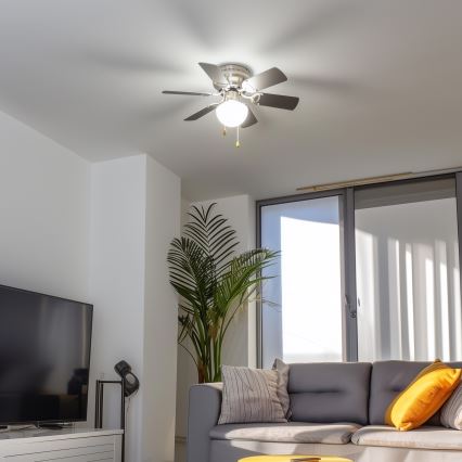 ZEVENTI - Ανεμιστήρας οροφής GALDANA 1xE27/60W/230V γκρι/λευκό