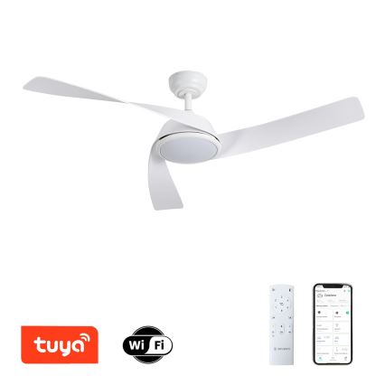 ZEVENTI - Ρυθμιζόμενος LED ανεμιστήρας οροφής AERYS LED/24W/230V 3000/4000/6000K Wi-Fi Tuya λευκός + τηλεχειριστήριο