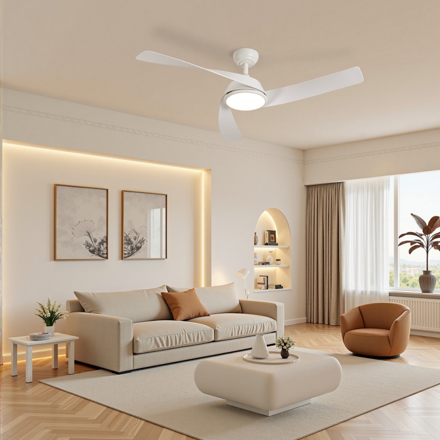 ZEVENTI - Ρυθμιζόμενος LED ανεμιστήρας οροφής AERYS LED/24W/230V 3000/4000/6000K Wi-Fi Tuya λευκός + τηλεχειριστήριο
