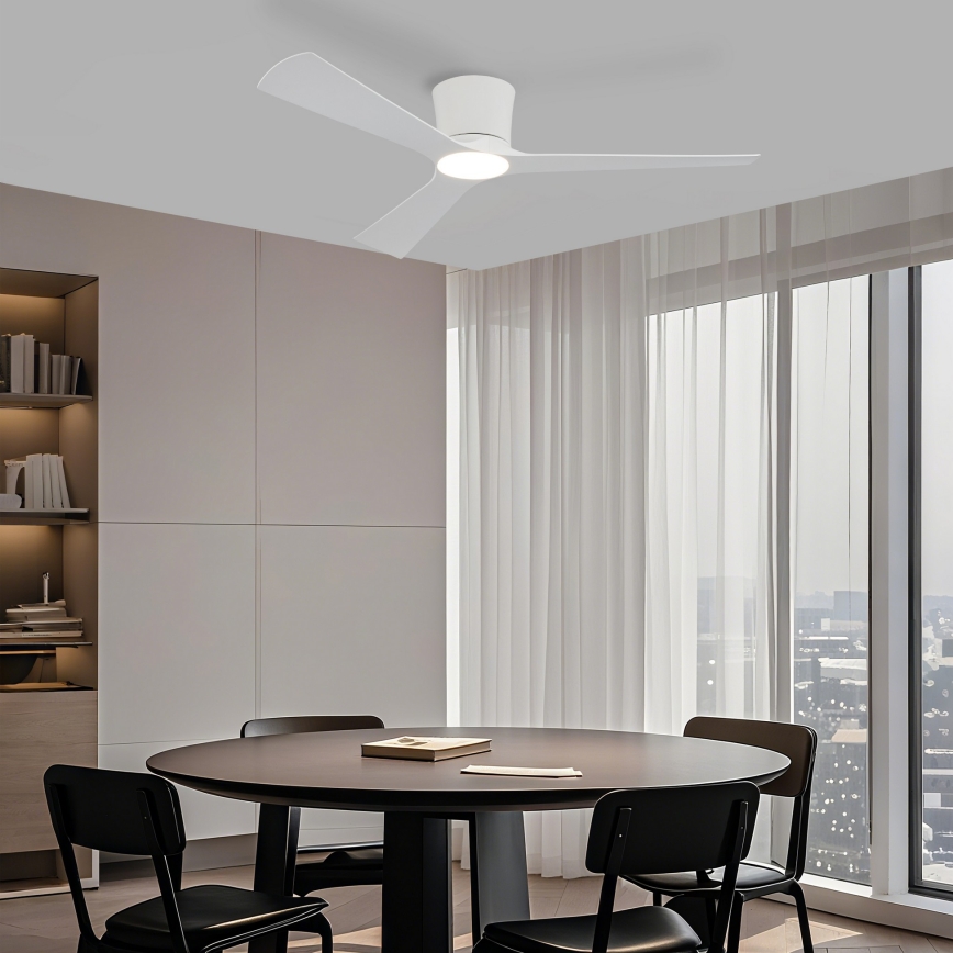 ZEVENTI - LED ρυθμιζόμενος ανεμιστήρας οροφής AUREX LED/24W/230V 3000/4000/6000K Wi-Fi Tuya λευκό + τηλεχειριστήριο