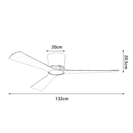 ZEVENTI - LED ρυθμιζόμενος ανεμιστήρας οροφής AUREX LED/24W/230V 3000/4000/6000K Wi-Fi Tuya μαύρο/καρυδιά + τηλεχειριστήριο