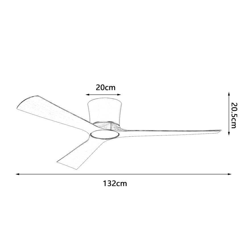 ZEVENTI - LED ρυθμιζόμενος ανεμιστήρας οροφής AUREX LED/24W/230V 3000/4000/6000K Wi-Fi Tuya μαύρο/καρυδιά + τηλεχειριστήριο