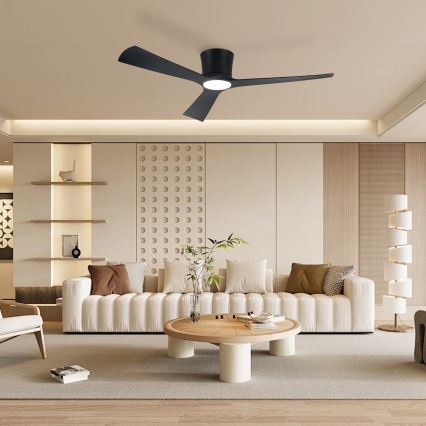 ZEVENTI - Ρυθμιζόμενος ανεμιστήρας οροφής LED AUREX LED/24W/230V 3000/4000/6000K Wi‑Fi Tuya μαύρος + τηλεχειριστήριο
