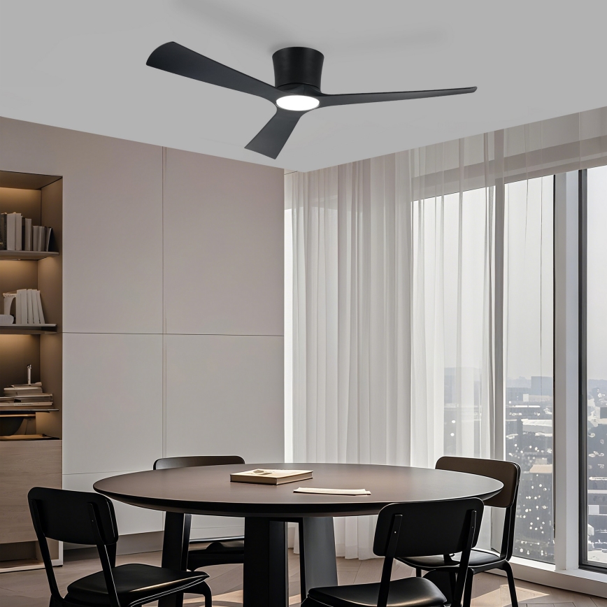 ZEVENTI - Ρυθμιζόμενος ανεμιστήρας οροφής LED AUREX LED/24W/230V 3000/4000/6000K Wi‑Fi Tuya μαύρος + τηλεχειριστήριο