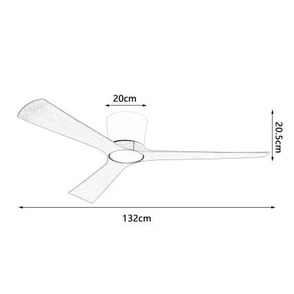 ZEVENTI - Ρυθμιζόμενος ανεμιστήρας οροφής LED AUREX LED/24W/230V 3000/4000/6000K Wi‑Fi Tuya λευκό/δρυς + τηλεχειριστήριο