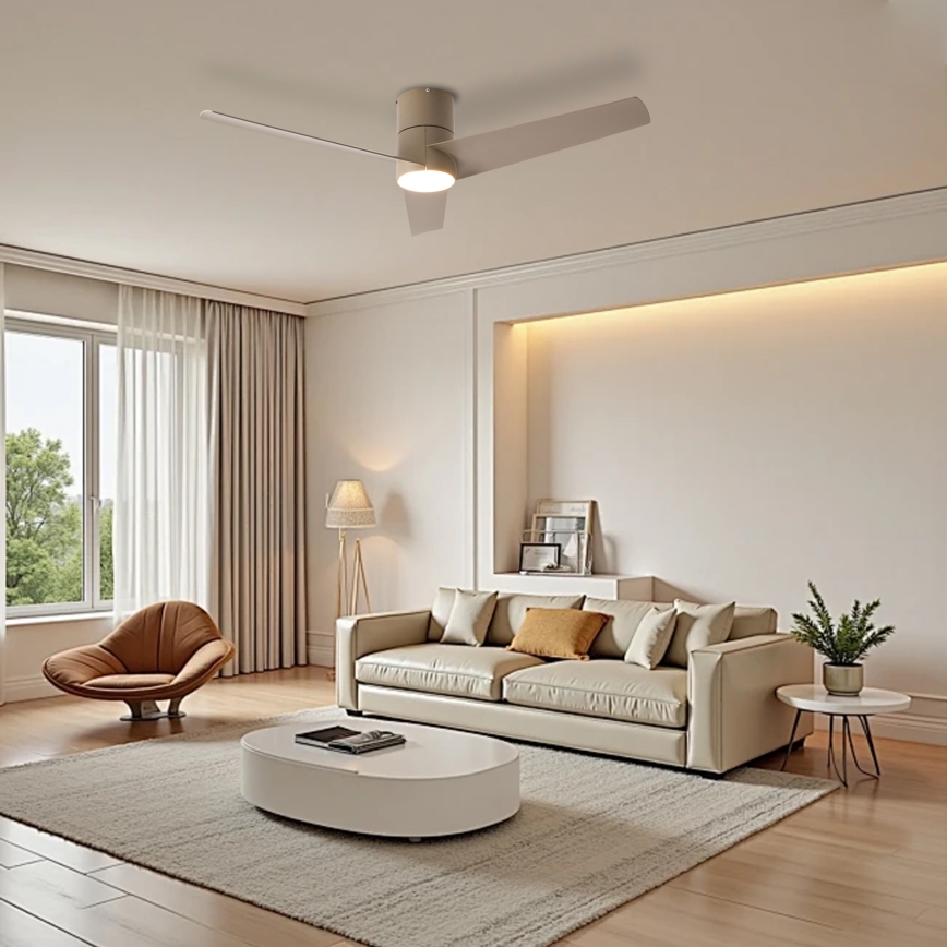 ZEVENTI - LED Ανεμιστήρας οροφής BARROSA LED/18W/230V 3000/4000/6000K Wi-Fi Tuya μπεζ + τηλεχειριστήριο