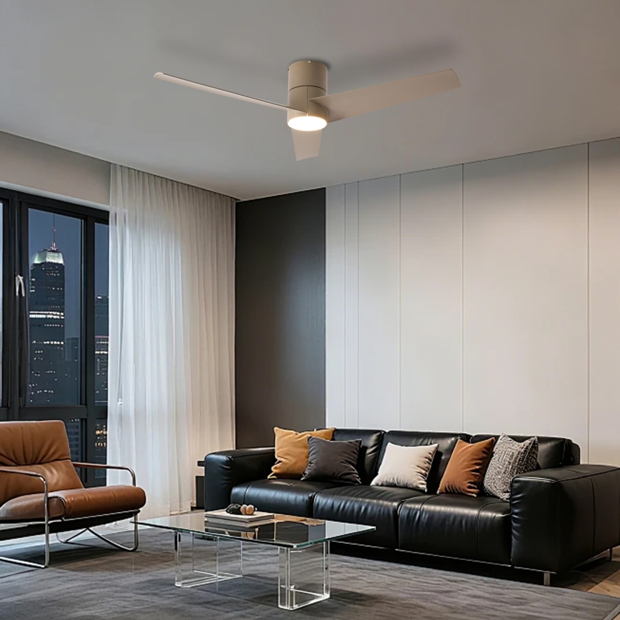 ZEVENTI - LED Ανεμιστήρας οροφής BARROSA LED/18W/230V 3000/4000/6000K Wi-Fi Tuya μπεζ + τηλεχειριστήριο
