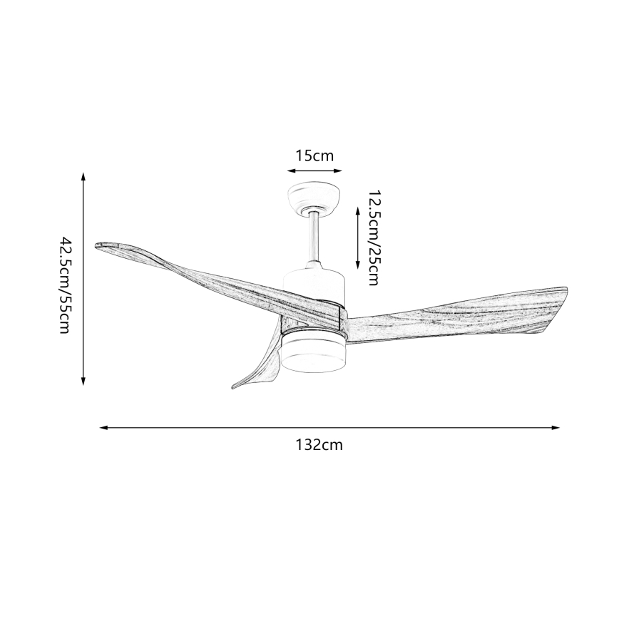 ZEVENTI - LED ανεμιστήρας οροφής NATURITO LED/18W/230V 3000/4000/6000K Wi-Fi Tuya λευκό/δρυς + τηλεχειριστήριο
