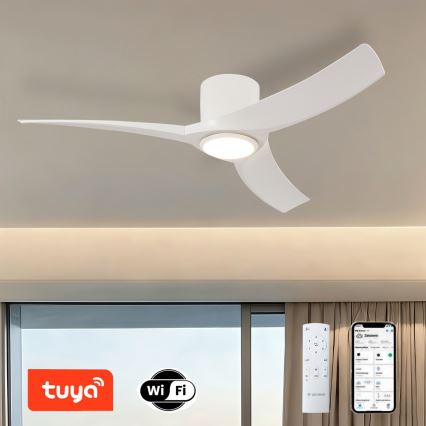 ZEVENTI - Ρυθμιζόμενος ανεμιστήρας οροφής LED ORBITO LED/24W/230V 3000/4000/6000K Wi-Fi Tuya λευκός + τηλεχειριστήριο