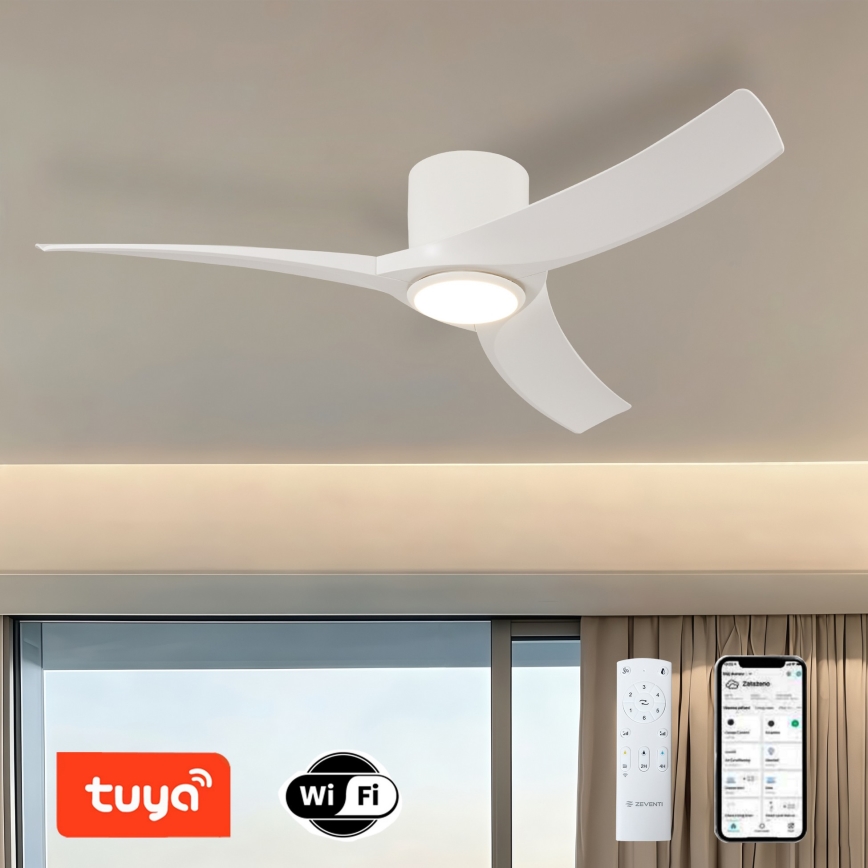 ZEVENTI - Ρυθμιζόμενος ανεμιστήρας οροφής LED ORBITO LED/24W/230V 3000/4000/6000K Wi-Fi Tuya λευκός + τηλεχειριστήριο