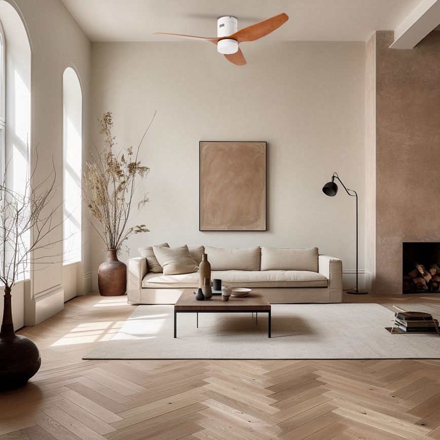 ZEVENTI - Ανεμιστήρας οροφής PADUA LED/18W/230V 3000/4000/6000K Wi-Fi Tuya λευκό/καφέ + τηλεχειριστήριο