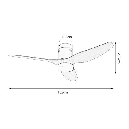 ZEVENTI - Ανεμιστήρας οροφής PADUA LED/18W/230V 3000/4000/6000K Wi-Fi Tuya λευκό/καφέ + τηλεχειριστήριο