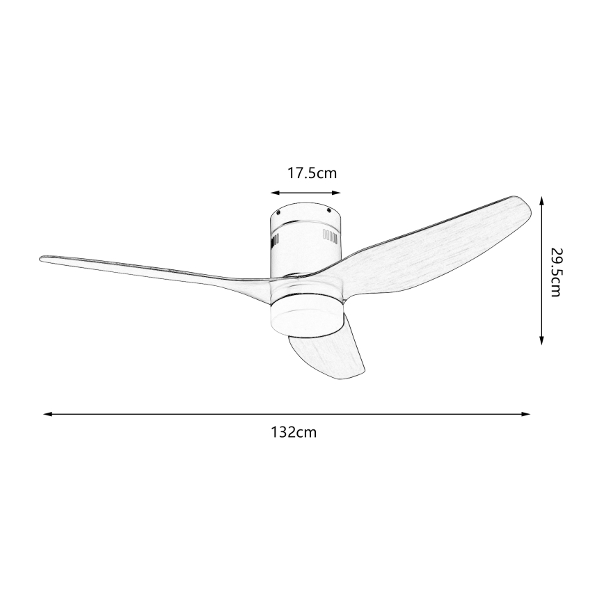 ZEVENTI - Ανεμιστήρας οροφής PADUA LED/18W/230V 3000/4000/6000K Wi-Fi Tuya λευκό/καφέ + τηλεχειριστήριο