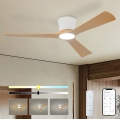 ZEVENTI - Ανεμιστήρας οροφής LED ρυθμιζόμενος AUREX LED/24W/230V 3000/4000/6000K Wi-Fi Tuya λευκό/δρυς + τηλεχειριστήριο