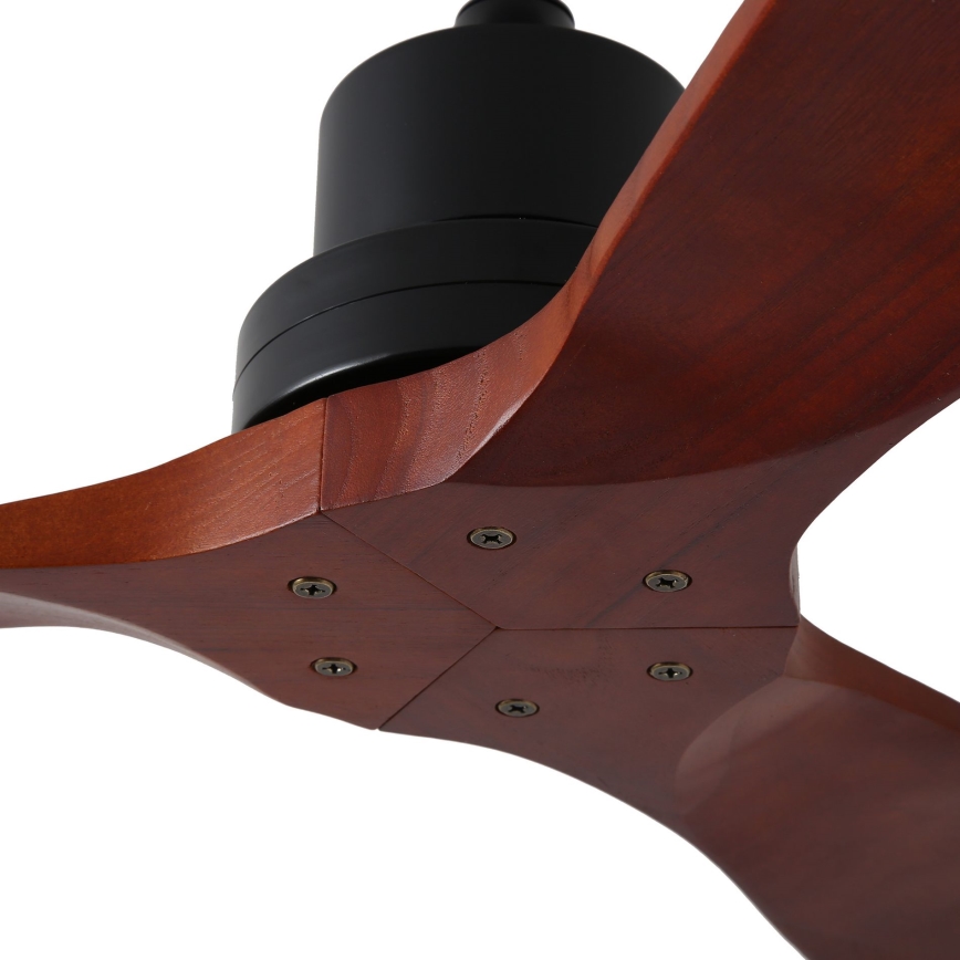 ZEVENTI - Ανεμιστήρας οροφής LIONI Wi-Fi Tuya μαύρο/δρυς + τηλεχειριστήριο