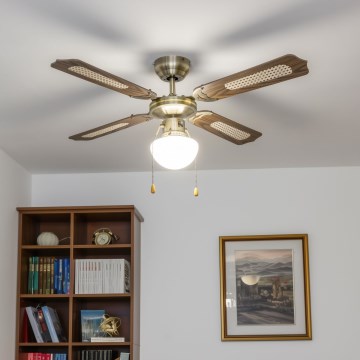 ZEVENTI - Ανεμιστήρας οροφής NAVAGIO 1xE27/60W/230V καφέ