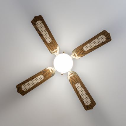 ZEVENTI - Ανεμιστήρας οροφής NAVAGIO 1xE27/60W/230V καφέ