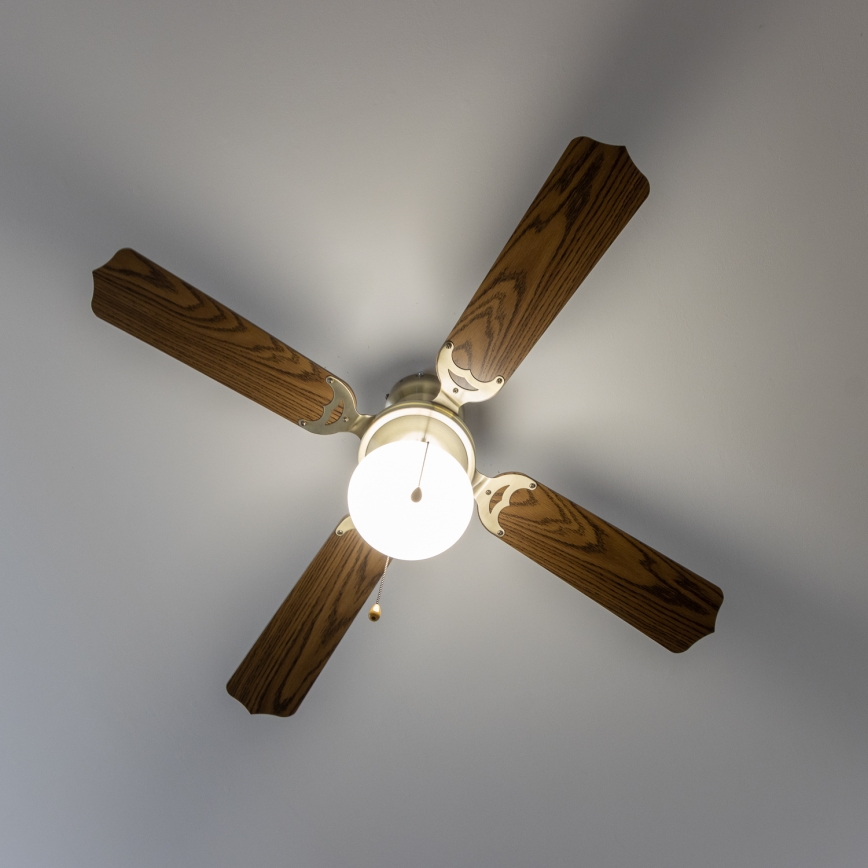 ZEVENTI - Ανεμιστήρας οροφής NAVAGIO 1xE27/60W/230V καφέ