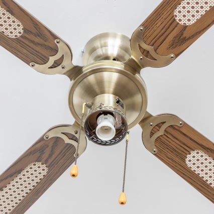 ZEVENTI - Ανεμιστήρας οροφής NAVAGIO 1xE27/60W/230V καφέ