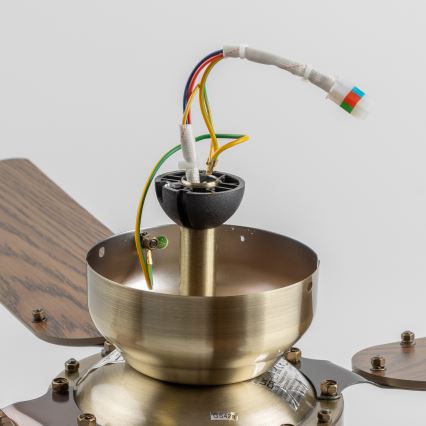 ZEVENTI - Ανεμιστήρας οροφής NAVAGIO 1xE27/60W/230V καφέ