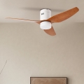 ZEVENTI - Ανεμιστήρας οροφής PADUA LED/18W/230V 3000/4000/6000K Wi-Fi Tuya λευκό/καφέ + τηλεχειριστήριο