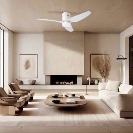 ZEVENTI - Ανεμιστήρας οροφής LED PADUA LED/18W/230V 3000/4000/6000K Wi-Fi Tuya λευκός + τηλεχειριστήριο