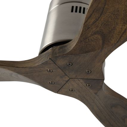 ZEVENTI - Ανεμιστήρας οροφής SPELLO Wi‑Fi Tuya ματ χρώμιο/δρυς + τηλεχειριστήριο