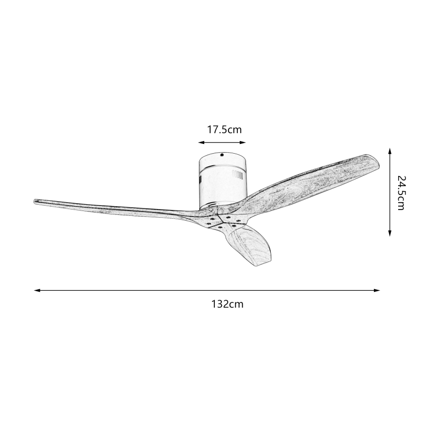 ZEVENTI - Ανεμιστήρας οροφής SPELLO Wi-Fi Tuya μαύρο/δρυς + τηλεχειριστήριο