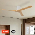 ZEVENTI - Ανεμιστήρας οροφής VELLON Wi-Fi Tuya λευκό/παουλόβνια + τηλεχειριστήριο