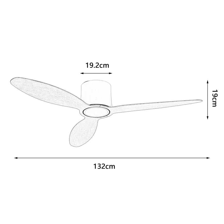 ZEVENTI - Ρυθμιζόμενος ανεμιστήρας οροφής LED VENTORA LED/24W/230V 3000/4000/6000K Wi-Fi Tuya λευκό/δρυς + τηλεχειριστήριο