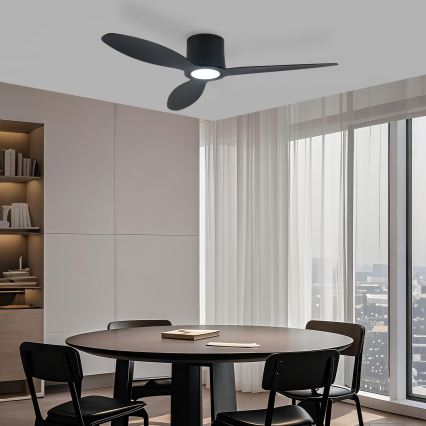 ZEVENTI - Ρυθμιζόμενος ανεμιστήρας οροφής LED VENTORA LED/24W/230V 3000/4000/6000K Wi-Fi Tuya μαύρος + τηλεχειριστήριο