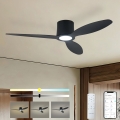 ZEVENTI - Ανεμιστήρας οροφής με ρυθμιζόμενο LED VENTORA LED/24W/230V 3000/4000/6000K Wi-Fi Tuya μαύρος + τηλεχειριστήριο