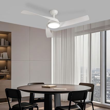 ZEVENTI - Ανεμιστήρας οροφής AERYS με ρυθμιζόμενο φωτισμό LED, LED/24W/230V 3000/4000/6000K Wi-Fi Tuya λευκός + τηλεχειριστήριο