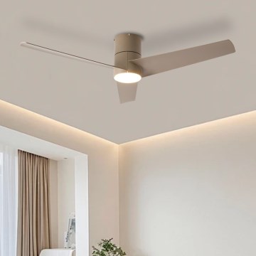 ZEVENTI - LED Ανεμιστήρας οροφής BARROSA LED/18W/230V 3000/4000/6000K Wi-Fi Tuya μπεζ + τηλεχειριστήριο